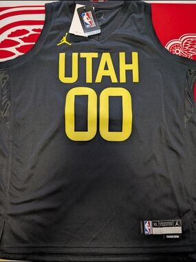 Jordan Black Utah Jazz Jersey with Yellow Accents